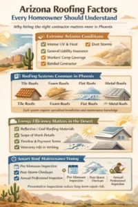 Roofing factors homeowners should know include roofing systems, energy efficiency methods, and roof maintenance.